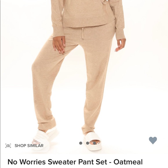 Never worn super soft 2pc sweat suit. Oatmeal colored. - Picture 1 of 3